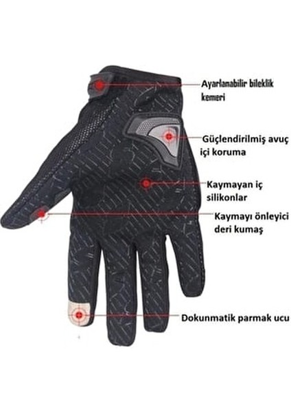 MC44 Yazlık Eldiven Kırmızı Neopren Malzeme ile Tam Koruma ve Dokunmatik Parmak Ucu