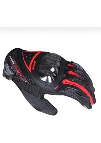 MC44 Yazlık Eldiven Kırmızı Neopren Malzeme ile Tam Koruma ve Dokunmatik Parmak Ucu