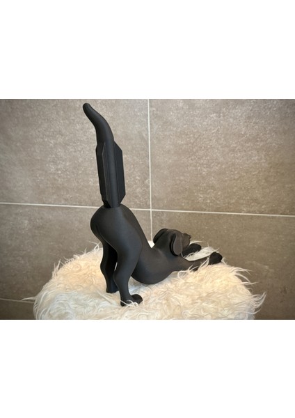 Dekoratif Köpek Şeklinde Tuvalet Kâğıdı Tutucu – Şık Banyo Aksesuarı, Komik ve Modern Tasarım, Siyah modelleri