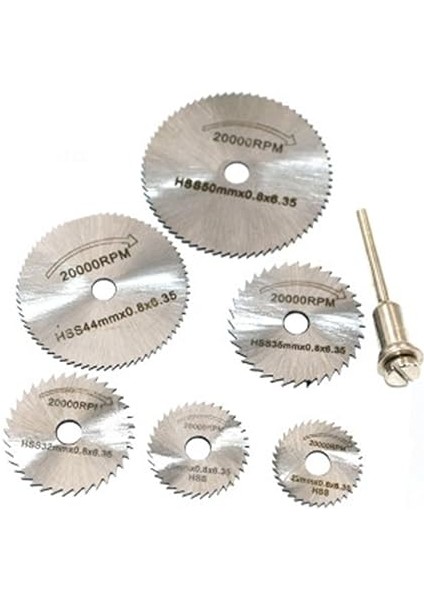Daire Testere Bıçağı Seti, 6 Adet Döner Alet El Daire Testeresi, 3,2 mm Çubuklu, Mini Delikli Kesme Diskleri, Ahşap, Plastik, Bakır, Alüminyum ve Ince Sac Için Kesme Diskleri fiyatları