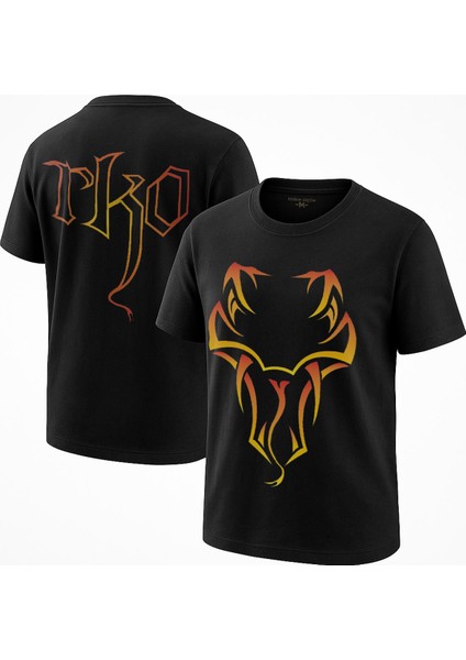 Viper Yılan Baskılı Tişört Randy Orton Rko Wwe Fight Güreş Gym Spor Siyah T-Shirt