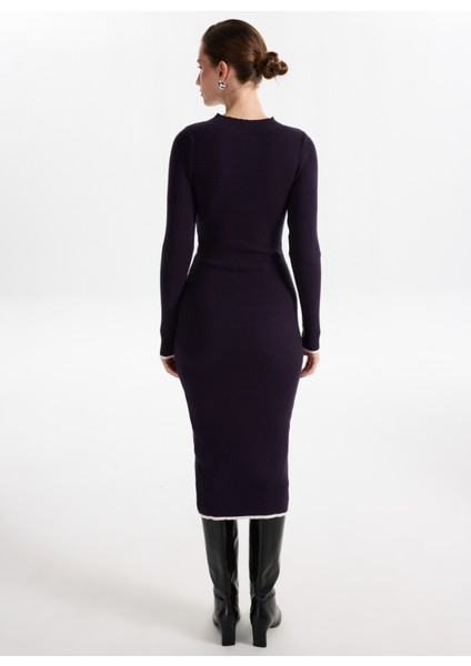 Lacivert Kadın Yarım Balıkçı Fitilli Elbise F5WL-ELB0401 indirimleri