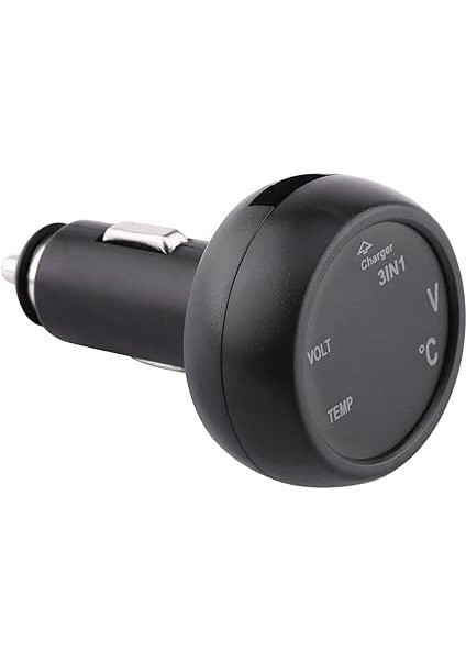 3 In 1 USB Araç Şarj Adaptörü, Çift LED Dijital Ekran Voltmetre Termometre Çakmak USB Araç Şarj (Mavi Kırmızı) modelleri