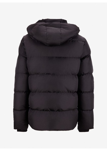 D5WM-MNT3642 Siyah Kapüşon Yaka Relaxed Düz Erkek Şişme Mont fırsatları