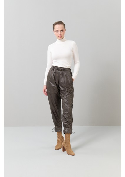 Beli Lastikli Düz Paça Sentetik Pantolon Haki K2412050_023 fırsatları