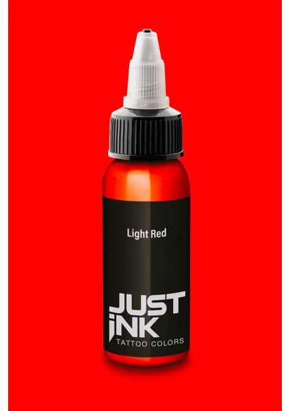 Just Ink Basic Light Red Dövme Boyası – Yoğun Kırmızı, Kalıcı ve Profesyonel - 30 ml