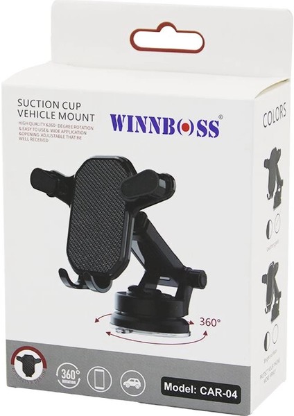 Araç - Oto Telefon Tutucu 360° Kademeli-Uzayan-Kısalan Kol Vantuzlu - Oynar Baş ve Kollar (5148)