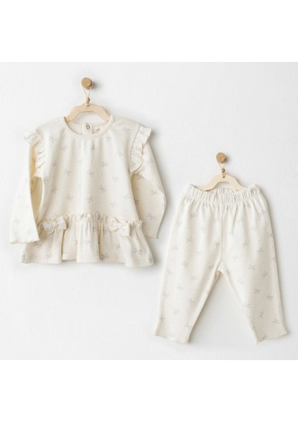 Andywawa AC26256 Baby Bow Bliss 2'li Takım Ekru