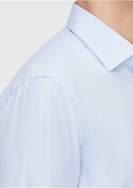 Açık Mavi Regular Fit Dokuma Klasik Pamuk Karışımlı Gömlek fırsatları