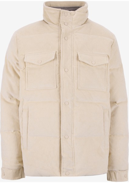 D5WM-MNT3704 Kırık Beyaz Düz Erkek Mont