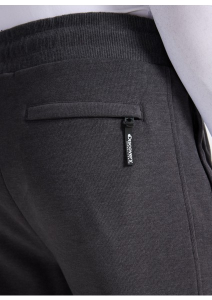 D5WM-EA3942 Antrasit Melanj Relaxed Düz Erkek Eşofman Altı