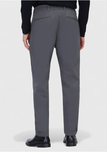 Gri Düz Dokuma Jogging Fit Casual Pamuk Karışımlı Pantolon indirimleri