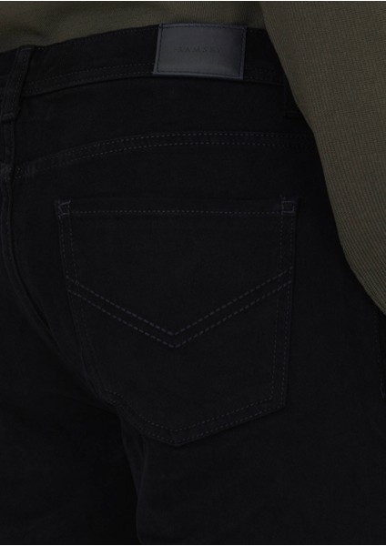 Siyah Düz Dokuma Slim Fit Casual Pamuk Karışımlı Pantolon fırsatları