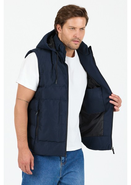 Çıkarılabilir Kapüşonlu Erkek Şişme Yelek Regular Fit / Normal Kesim - B8165 fırsatları