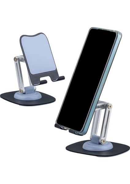 360 Derece Döner Telefon ve Tablet Tutucu Alüminyum Stand, Ayarlanabilir Yükseklik, Ayarlanabilir Pozisyon, Dayanıklı ve Hafif