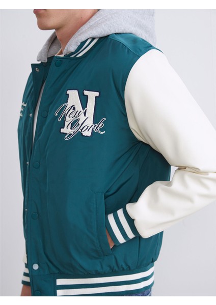 Yeni Sezon Standart Kalıp Kolej Yaka Erkek Bomber Mont modelleri