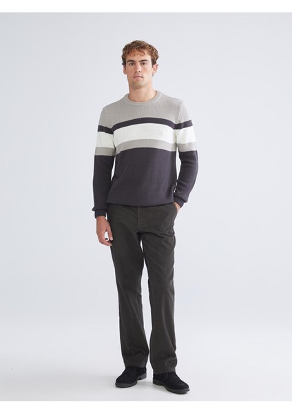 Yeni Sezon Bisiklet Yaka Uzun Kollu Renk Bloklu Erkek Triko Kazak fiyatları