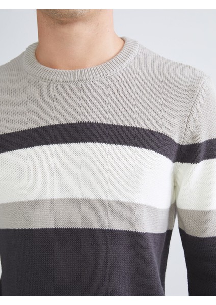 Yeni Sezon Bisiklet Yaka Uzun Kollu Renk Bloklu Erkek Triko Kazak modelleri