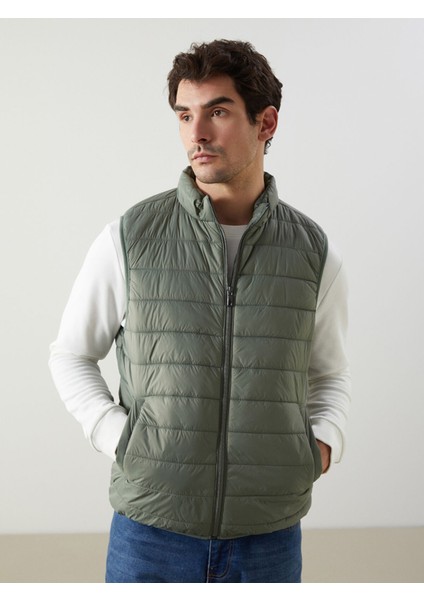 Yeni Sezon Standart Kalıp Dik Yaka Erkek Şişme Yelek