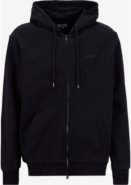 Kapüşon Yaka Düz Siyah Erkek Sweatmont J5WM-SWT7399