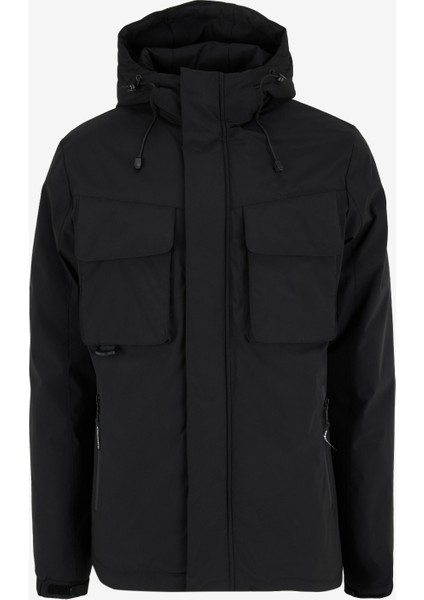 D5WM-MNT3729 Siyah Düz Erkek Mont