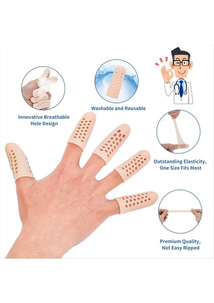 16PCS Silikon Parmak Koruyucular Nefes Alabilen Parmak Kapakları Parmak Uçları Kapakları Parmak Kolları Için Parmak Kolu Desteği (Yurt Dışından) modelleri