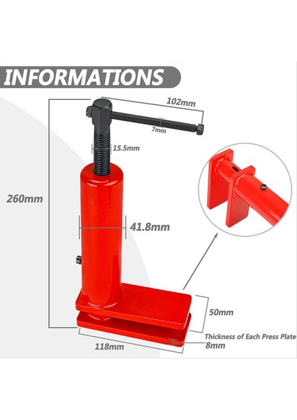 Evrensel Fren Kaliper Aracı Çok Pistonlu Fren Piston Kompresör Aracı Için Ağır Hizmet Fren Kaliper Serperli Aracı Kırmızı (Yurt Dışından) modelleri