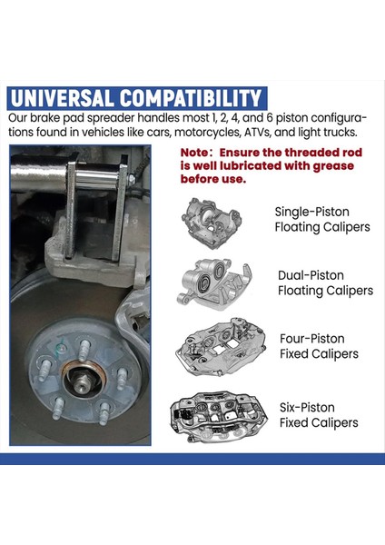Evrensel Fren Kaliper Aracı Ağır Hizmet Tipi Fren Piston Piston Kompresör Aracı Gümüş (Yurt Dışından) modelleri