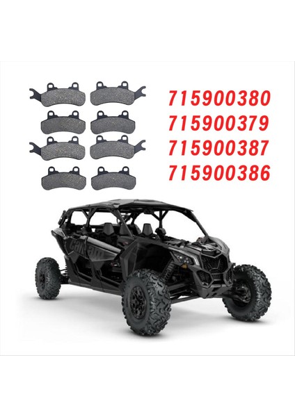 8pcs Motosiklet Ön Arka Fren Balataları Seti 715900380 715900379 Can-Am Maverick X3/max/sport/trail 2017-2024 715900386 (Yurt Dışından) modelleri