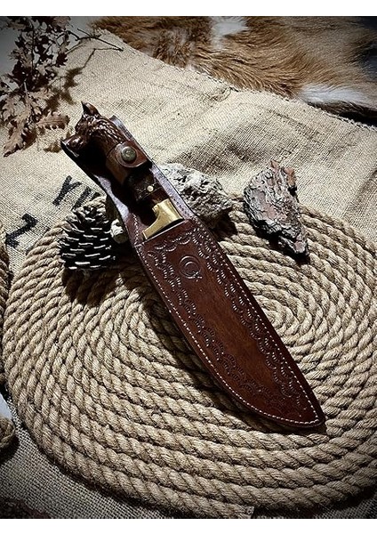 Yapımı Kurt Başlı Işlemeli Av Bıçağı No:2 indirimleri