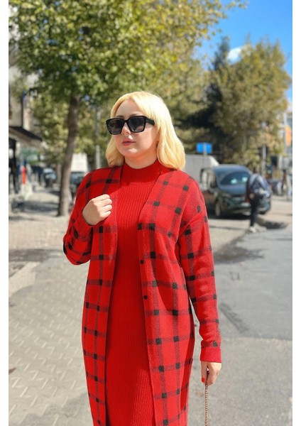 Triko Hırka Elbise Ikili Takım Kırmızı fiyatları