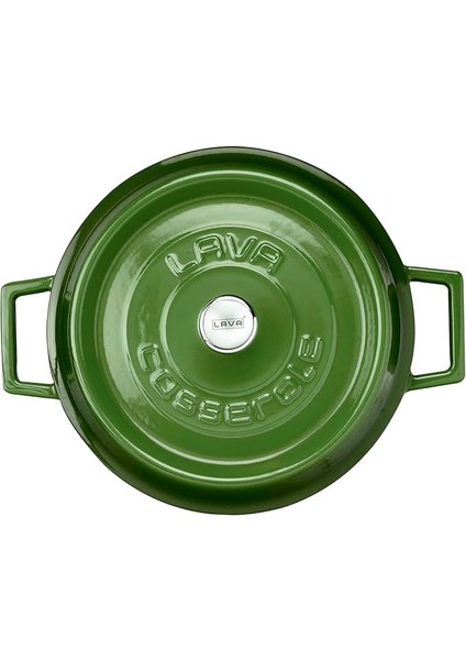 Trendy Çok Amaçlı Döküm Demir Sığ Tencere Çap 24 cm Yeşil