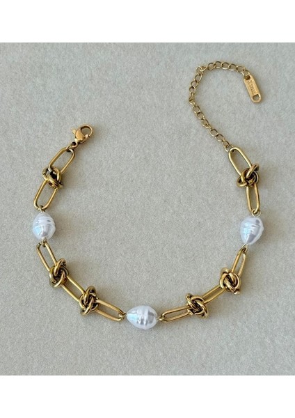 Çelik Incili Düğüm Bileklik