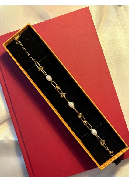 Çelik Incili Düğüm Bileklik modelleri