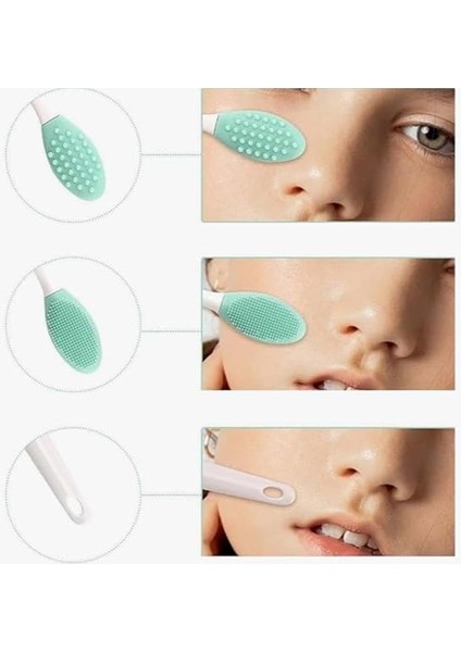 2 Adet Dudak Burun Fırçası Peeling Etkili Gözenek Siyah Nokta Temizleyici Akne Giderici Çift Fırça indirimleri