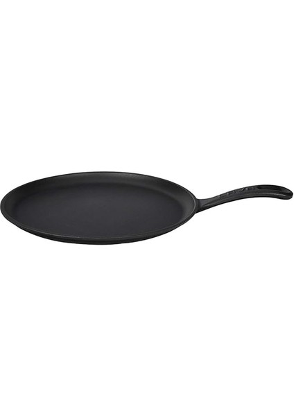 Döküm Krep / Pizza / Pancake Tavası, Yuvarlak Metal Saplı 26CM Siyah
