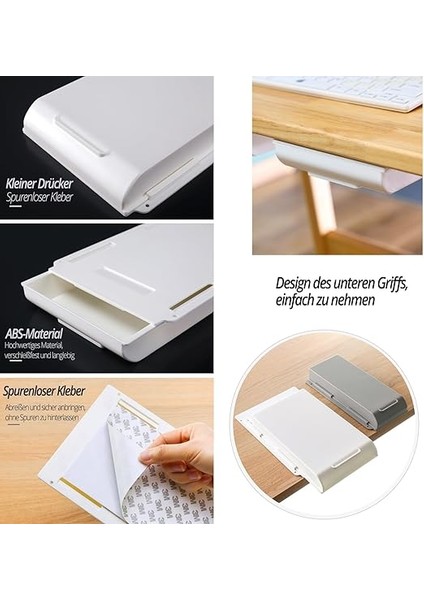 Çalışma Masası Çekmecesi, Tezgah Altı, Kendinden Yapışkanlı, Düzenleyici, Gizli Alt Masa, Ofis, Masa, Makyaj Masası Ev Için (Beyaz, 2'li) indirimleri