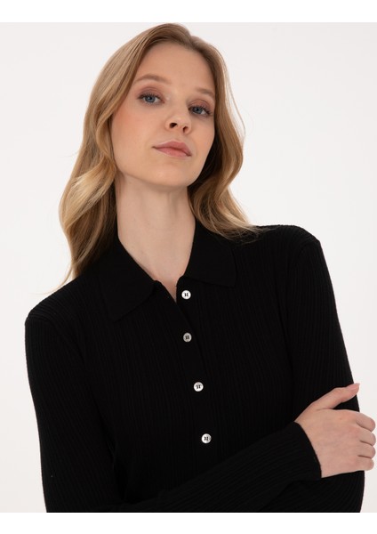 Kadın Siyah Slim Fit Triko Hırka 50316338-VR046 fiyatları