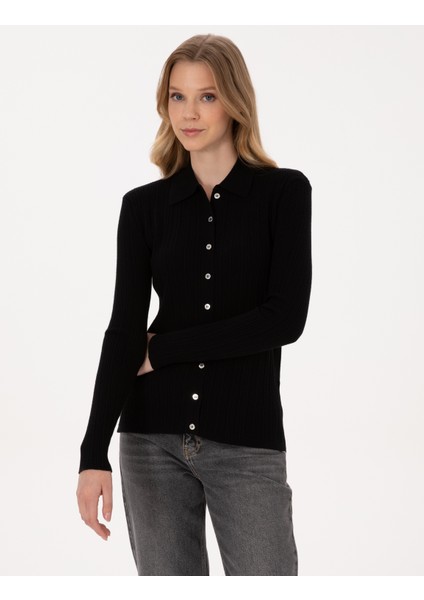 Kadın Siyah Slim Fit Triko Hırka 50316338-VR046 modelleri