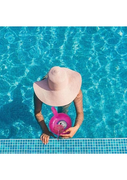 10 Lu Set Pembe Flamingo Şişme Bardak Simidi Içecek Tutacağı modelleri