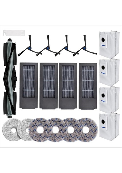 Ecovacs Deebot X2 Omnı/ X2/ X2 Pro/ DEX86 Vakum Süpürge Ana Yan Fırça Hepa Filtreleri Mop Bez Toz Torbaları (Yurt Dışından)