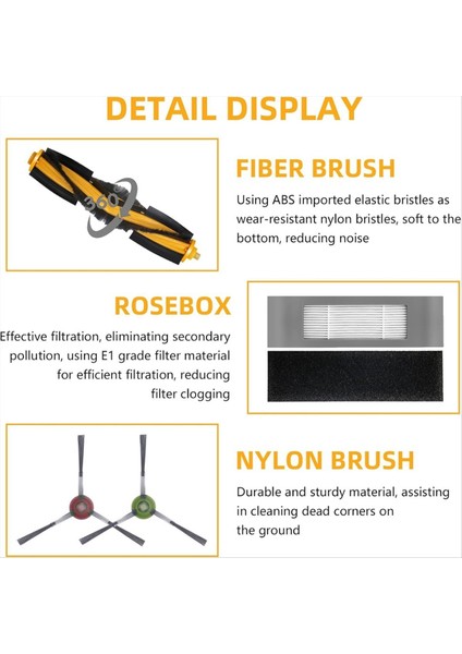 Ecovacs Deebot Ozmo T8 T8+ Vakum Robot Yedek Parçalar Ana Yan Fırça Hepa Filtre Aksesuarları (Yurt Dışından) modelleri