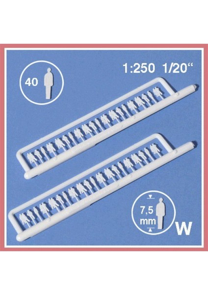 23101 1/250 Ölçek, Ayakta Duran Insan Figürleri-Beyaz-40