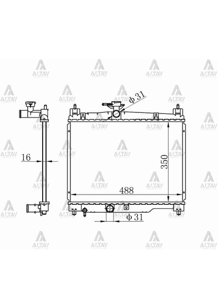 RADYATÖR SU YARIS 1999-2006 1.0 BENZİNLİ M-T BRAZING 16400 23100
