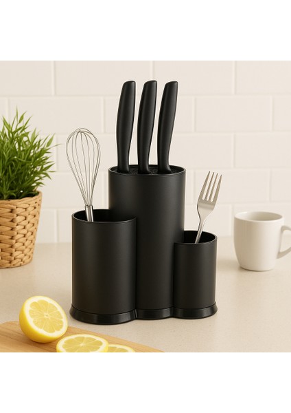 Lüks Tezgah Üstü 3 Bölmeli Kaşık Bıçak Çatal Standı – Modern Tasarımlı Mutfak Düzenleyici Organizer fırsatları