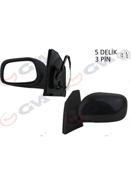 DIŞ DİKİZ AYNASI SOL COROLLA 2002 ELEKTRİKLİ KONVEKS 3 FİŞ VM-277EL