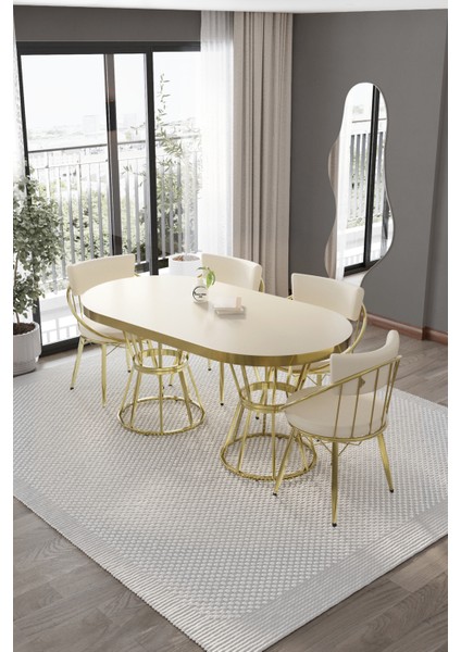 Zümrüt Mutfak Yemek Masası Takımı- 4 -6 Kişilik Mutfak Masa Sandalye Takımı- Mutfak Masası Takımı