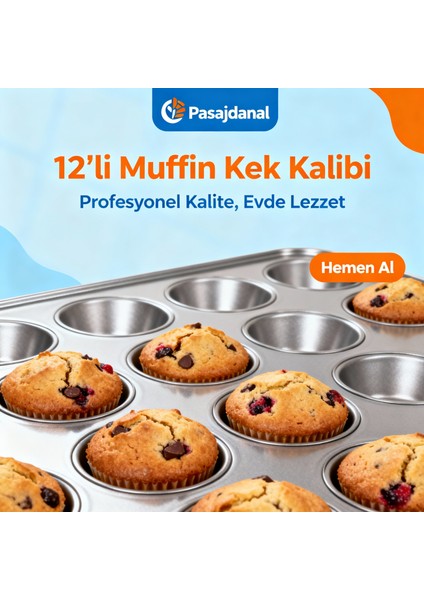 5 Adet 12’li Muffin Kek Kalıbı – Dayanıklı, Çok Amaçlı Fırın Kalıbı