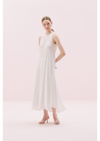 Yırtmaçlı Maksi Boy Saten Tunik Ekru Y2413315_049 fırsatları