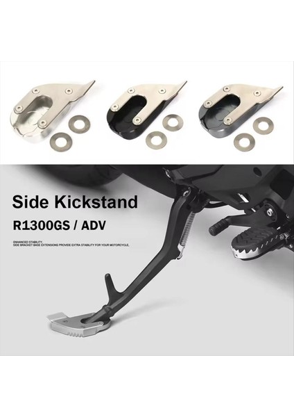 Motosiklet Kickstand Extender Foot Side Stand Base Uzatma Bmw R1300GS R1300GS R 1300 Gs Macera 2023 2024 Gümüş (Yurt Dışından) indirimleri